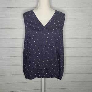 XXL Lightweight Navy Tank Top w/ Pink Flowers